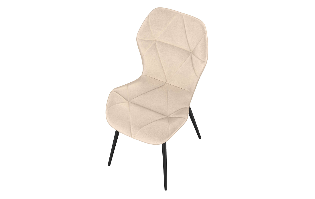 Дора К / стул велюр конфетти крем/Цвет металл черный